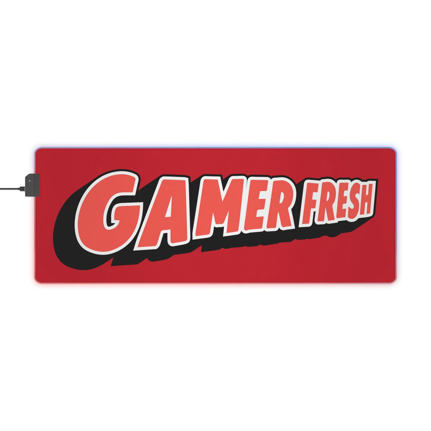 The Gamer Fresh | LED Gaming Computer Desk Mat | Dark Red