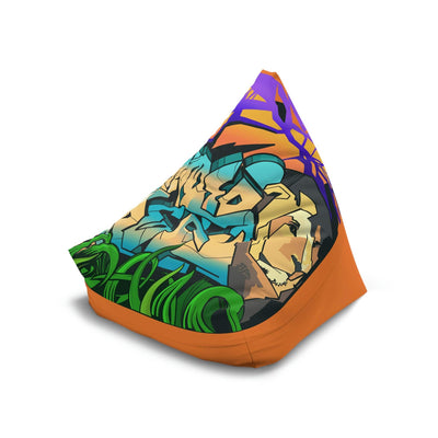 The Gamer Fresh Graffiti Streamer | All Art Lion NYC Mural | Caramel Brown Bean Bag Chair