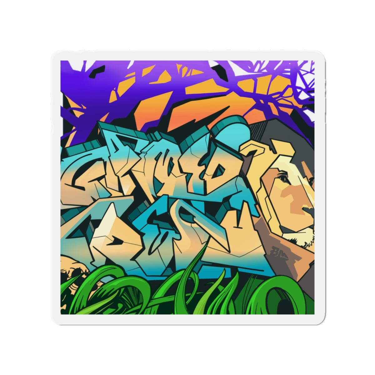 The Gamer Fresh Graffiti Streamer All Art Lion NYC Mural Kiss-Cut Magnet Frame