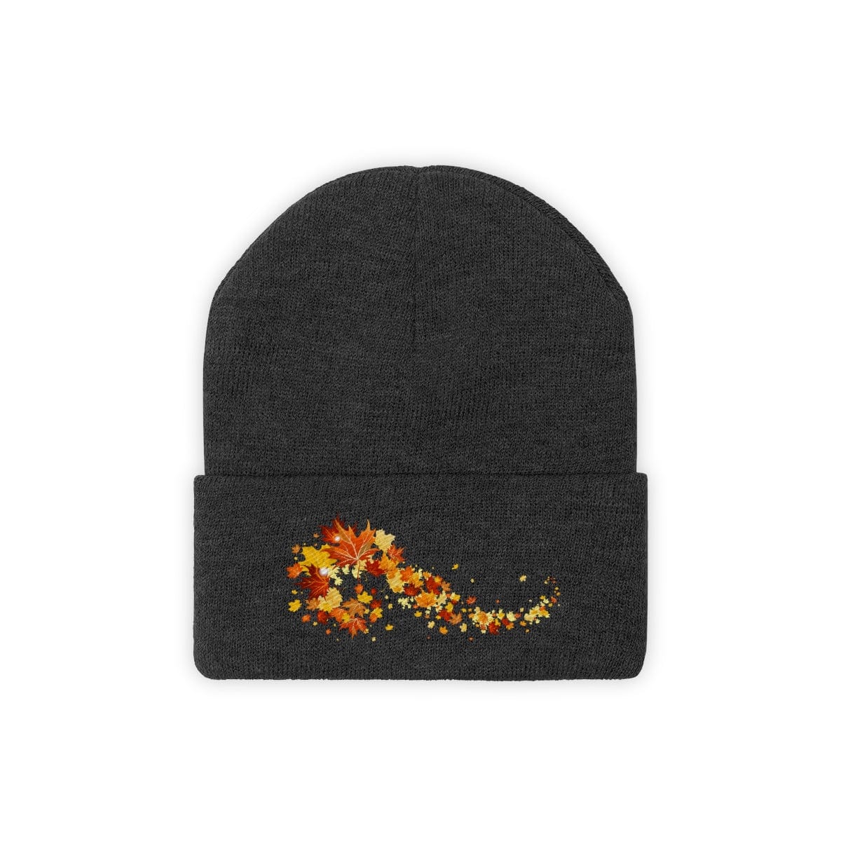 It All Falls Black Color Knitted Beanie Hat