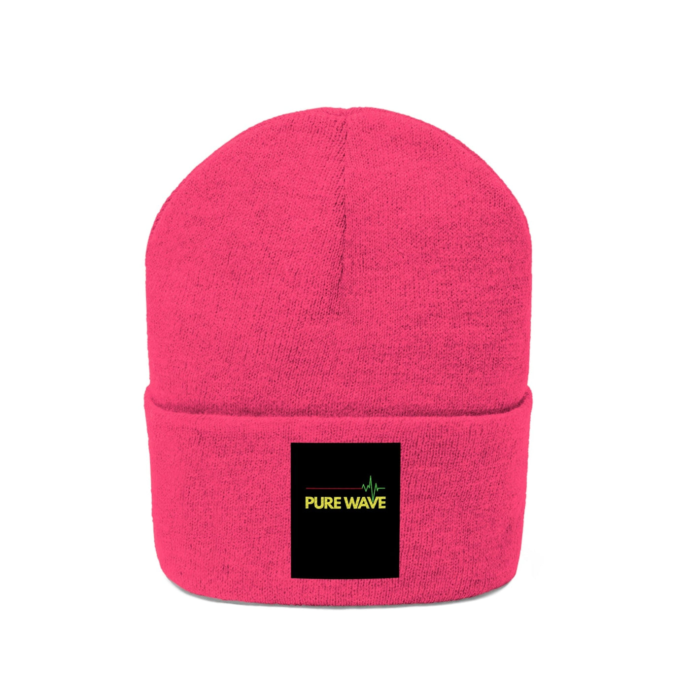 The Pure Heart Beat Wave Neon Pink Knitted Beanie Hat