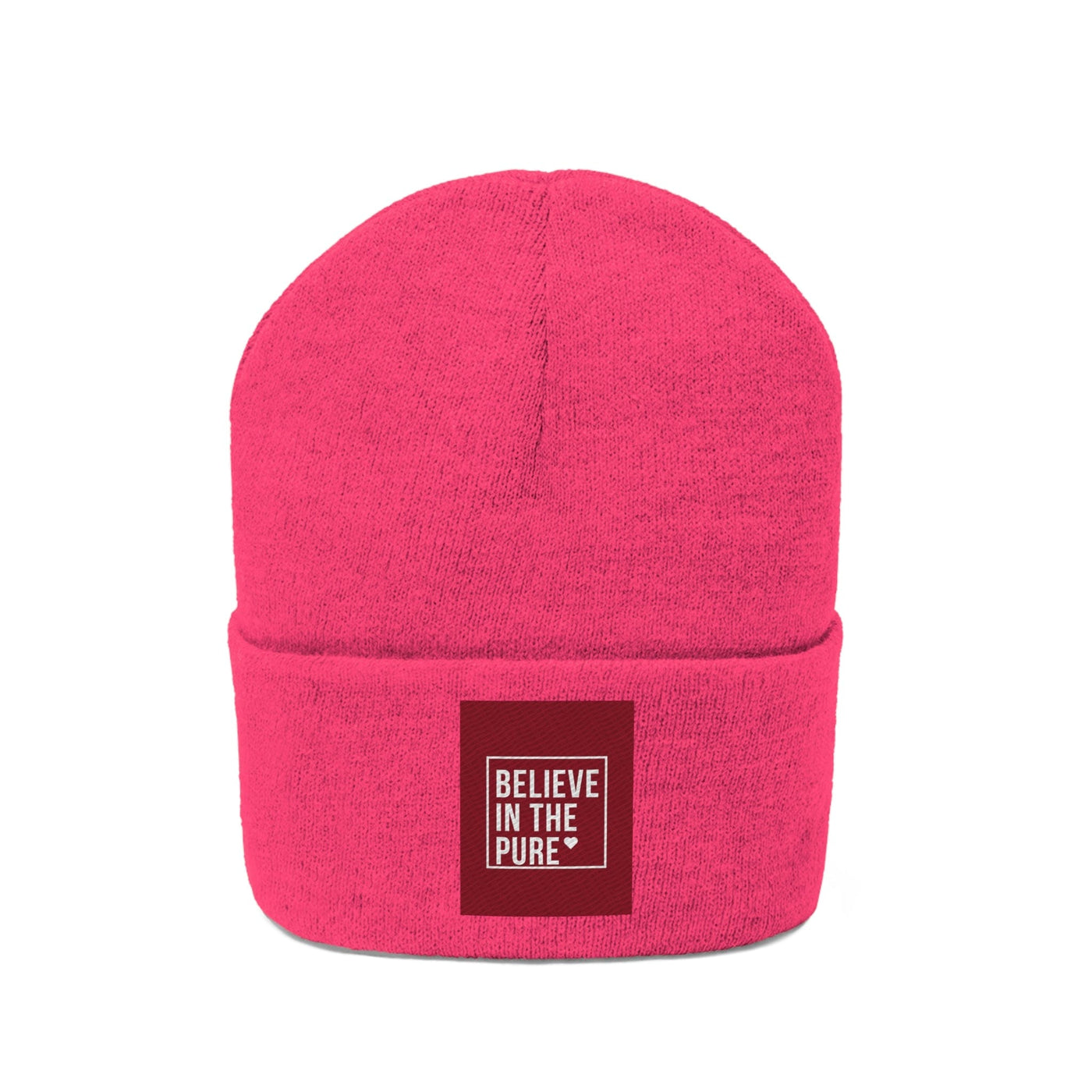 The Believe In Pure Love Heart Knitted Beanie Hat