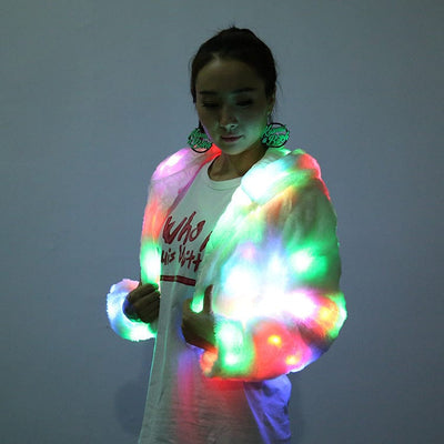 Halloween Cosplay LED Lighting Faux Fur Jacket by Gamer Fresh