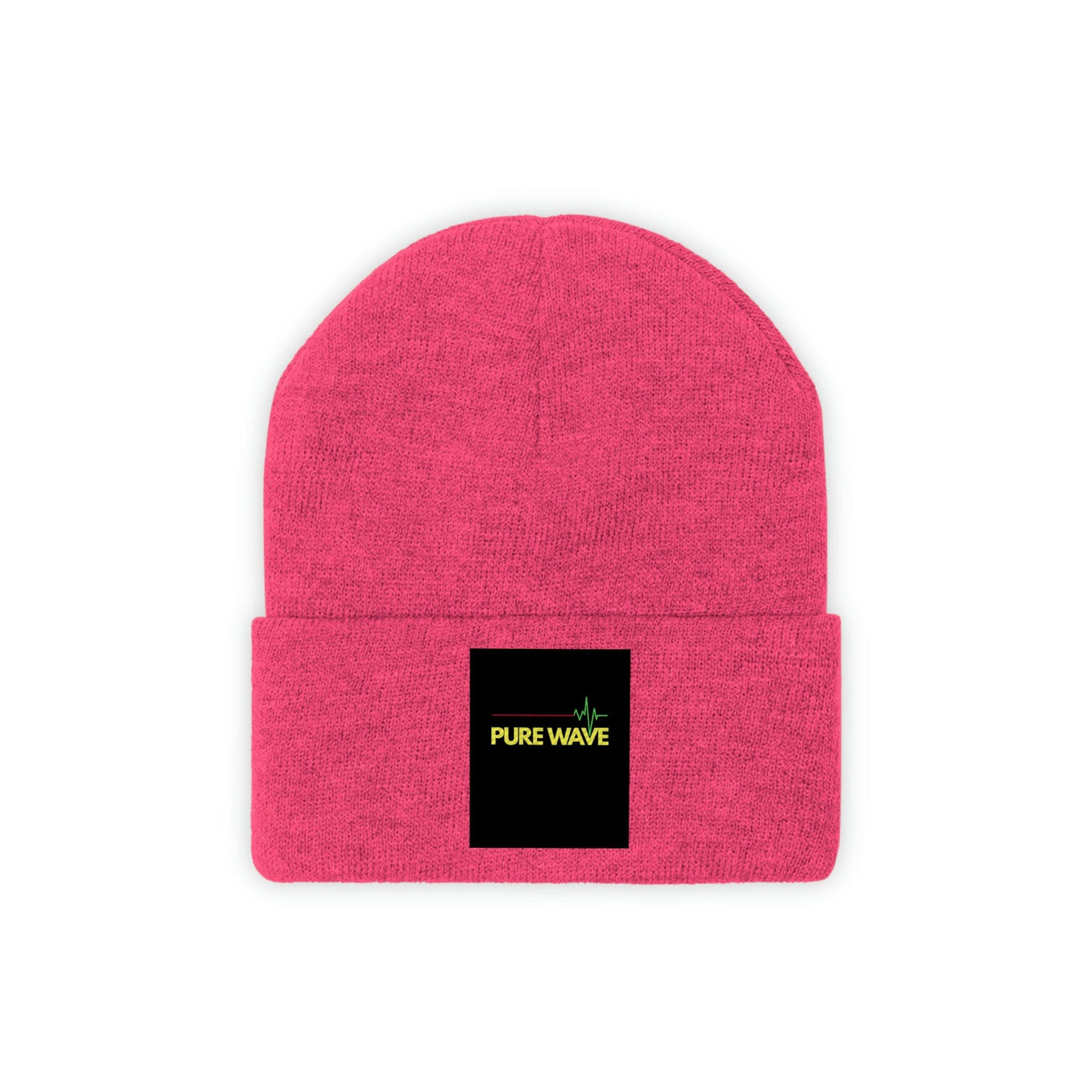 The Pure Heart Beat Wave Neon Pink Knitted Beanie Hat