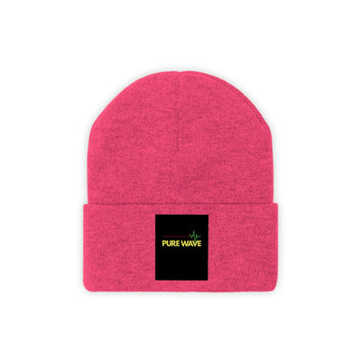 The Pure Heart Beat Wave Neon Pink Knitted Beanie Hat