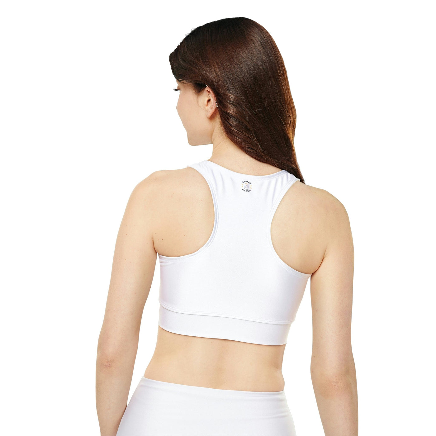 Gamer Fresh Limited Edition Gamer Life Fully Lined Padded Ladies Sports Bra | White